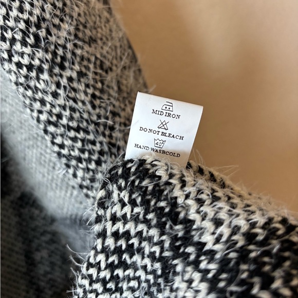 John Fashion Cardigan Womens XL Checkerboard Fuzzy Wool Blend Hook N Eye - Picture 9 of 11